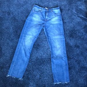Madewell High Rise raw hem jean